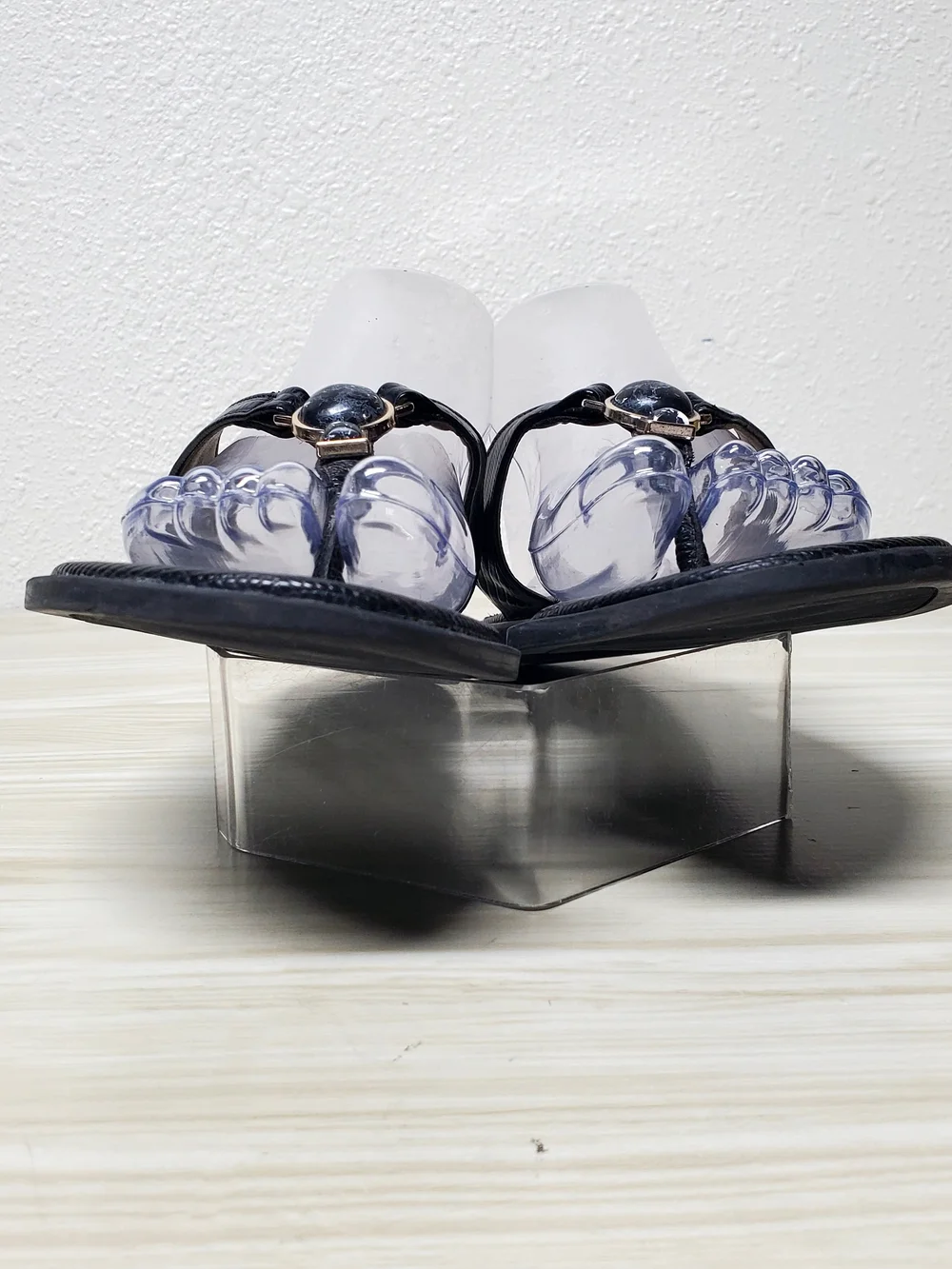 Naturalizer Black Thong Sandals with Gem Accent - Picture 3 of 10